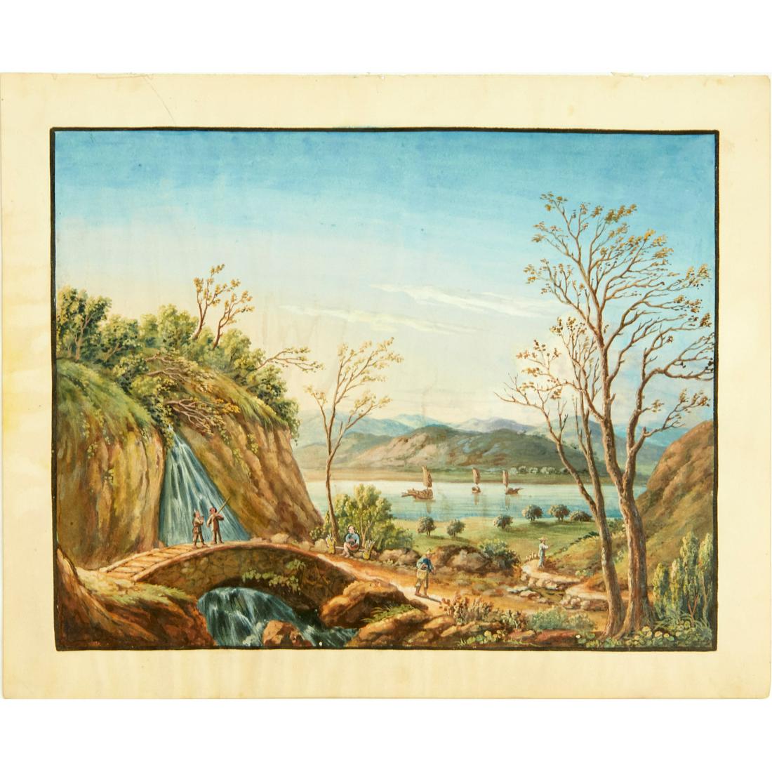 Chinese Export School, gouache on paper (1 of 5)