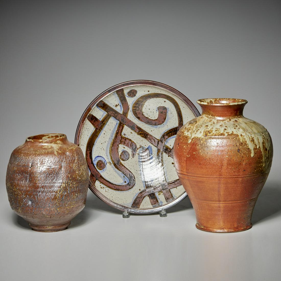 (3) Large studio & Danish stoneware vessels (1 of 9)
