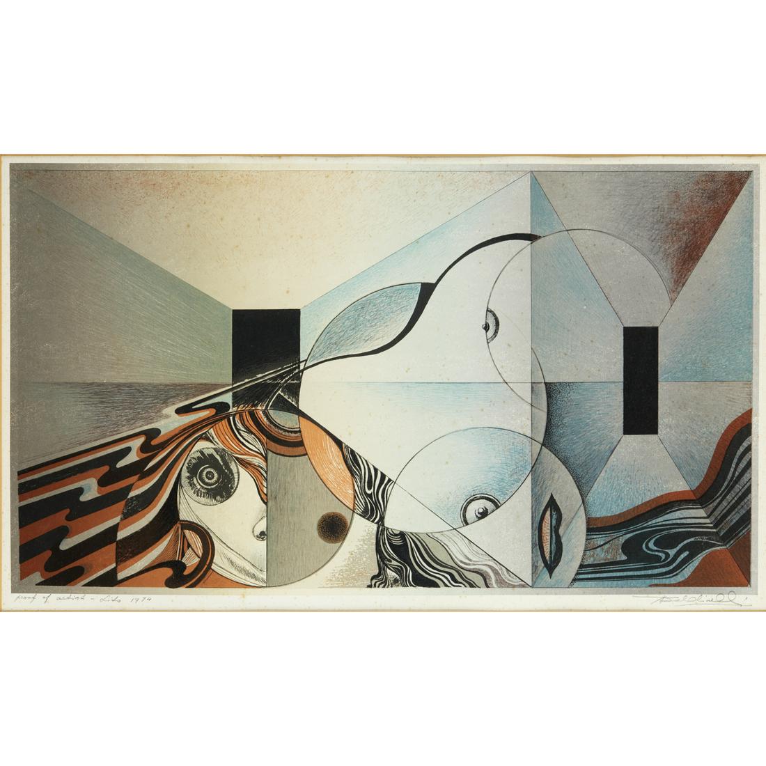 Armando Baldinelli, artists proof lithograph, 1974 (1 of 7)