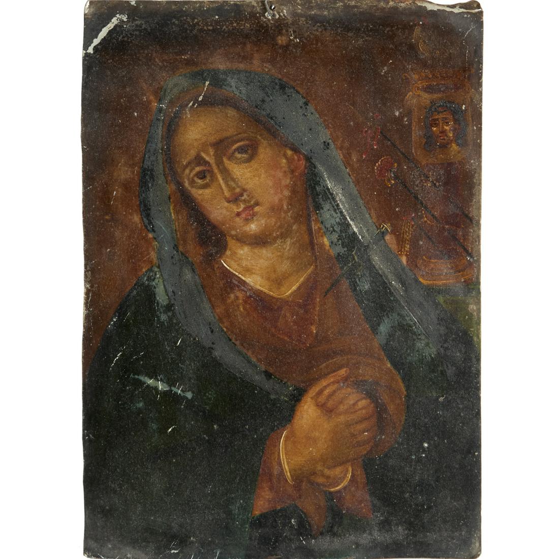 Spanish Colonial School, Virgin Dolores retablo (1 of 6)