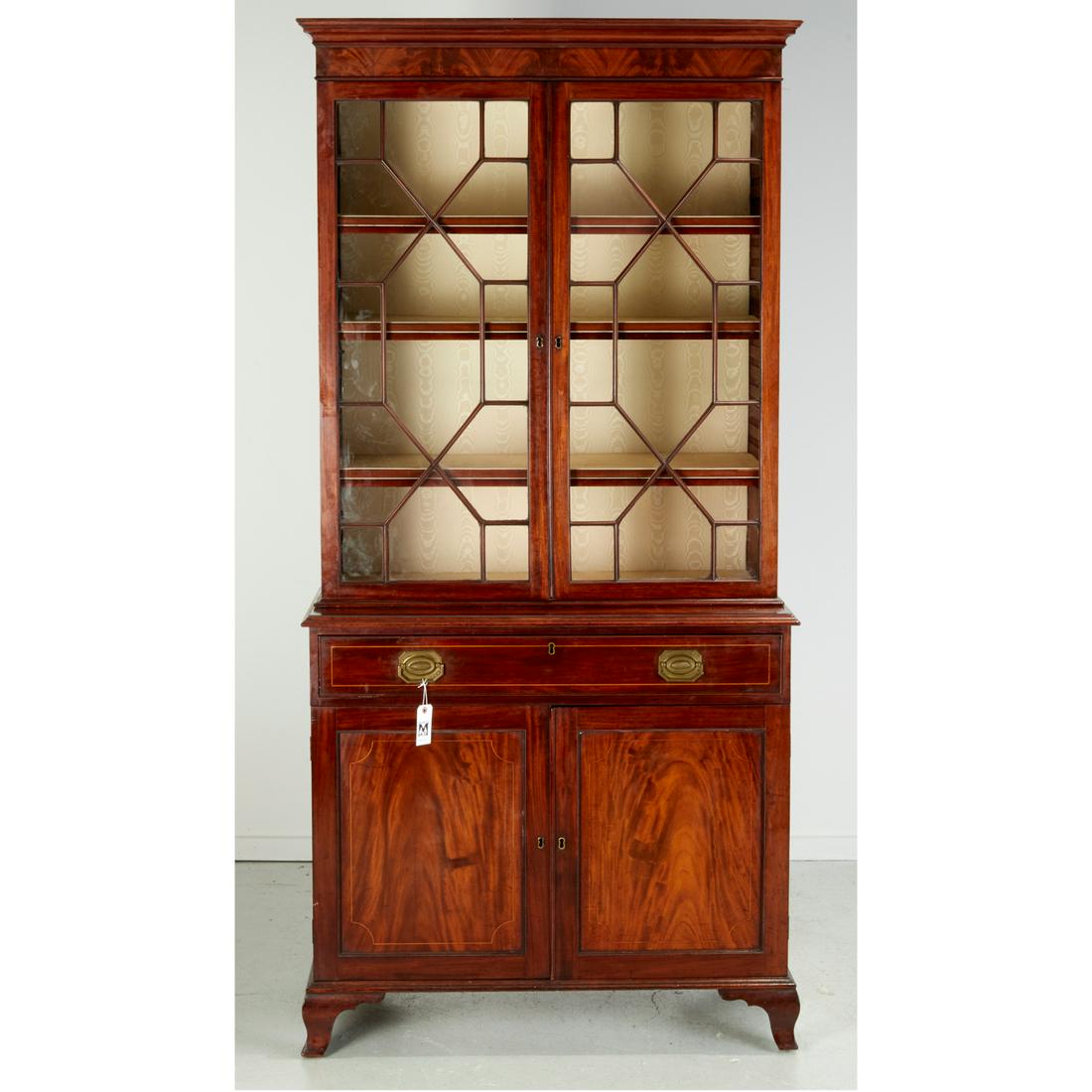 American Federal mahogany bookcase cabinet (1 of 10)