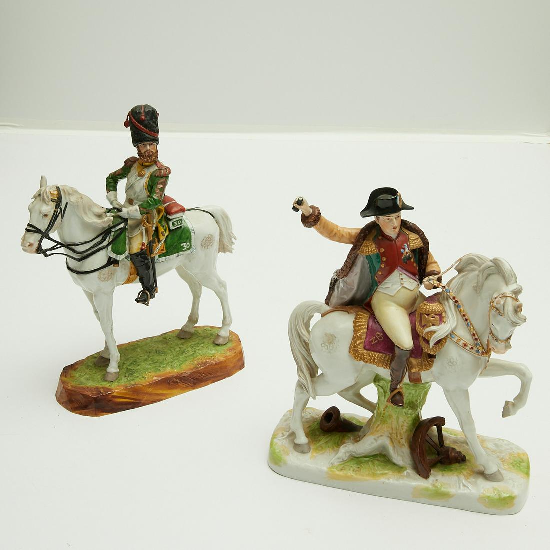 (2) Capodimonte Napoleonic mounted figures (1 of 10)