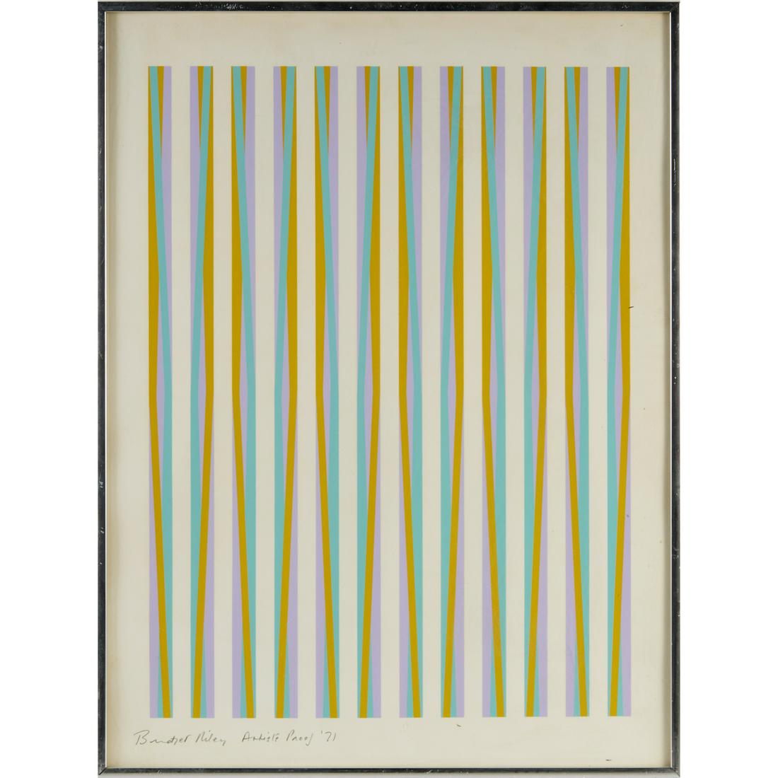 Bridget Riley, color serigraph + letter, 1971 (1 of 7)