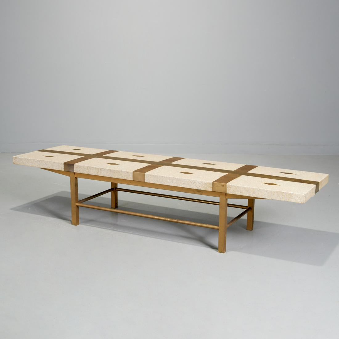 Harvey Probber, terrazzo and brass coffee table (1 of 6)