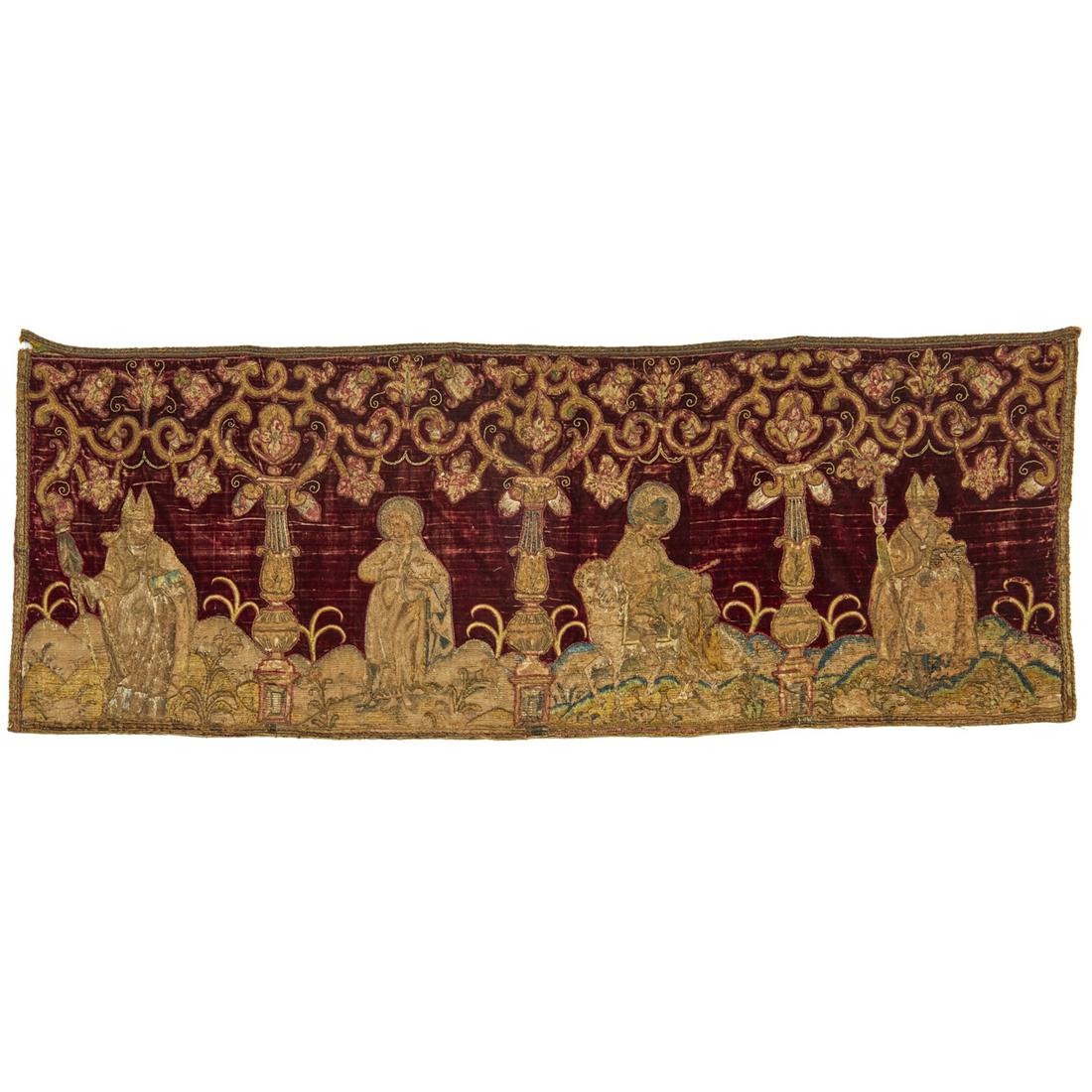 Continental Baroque embroidered altar frontal (1 of 6)