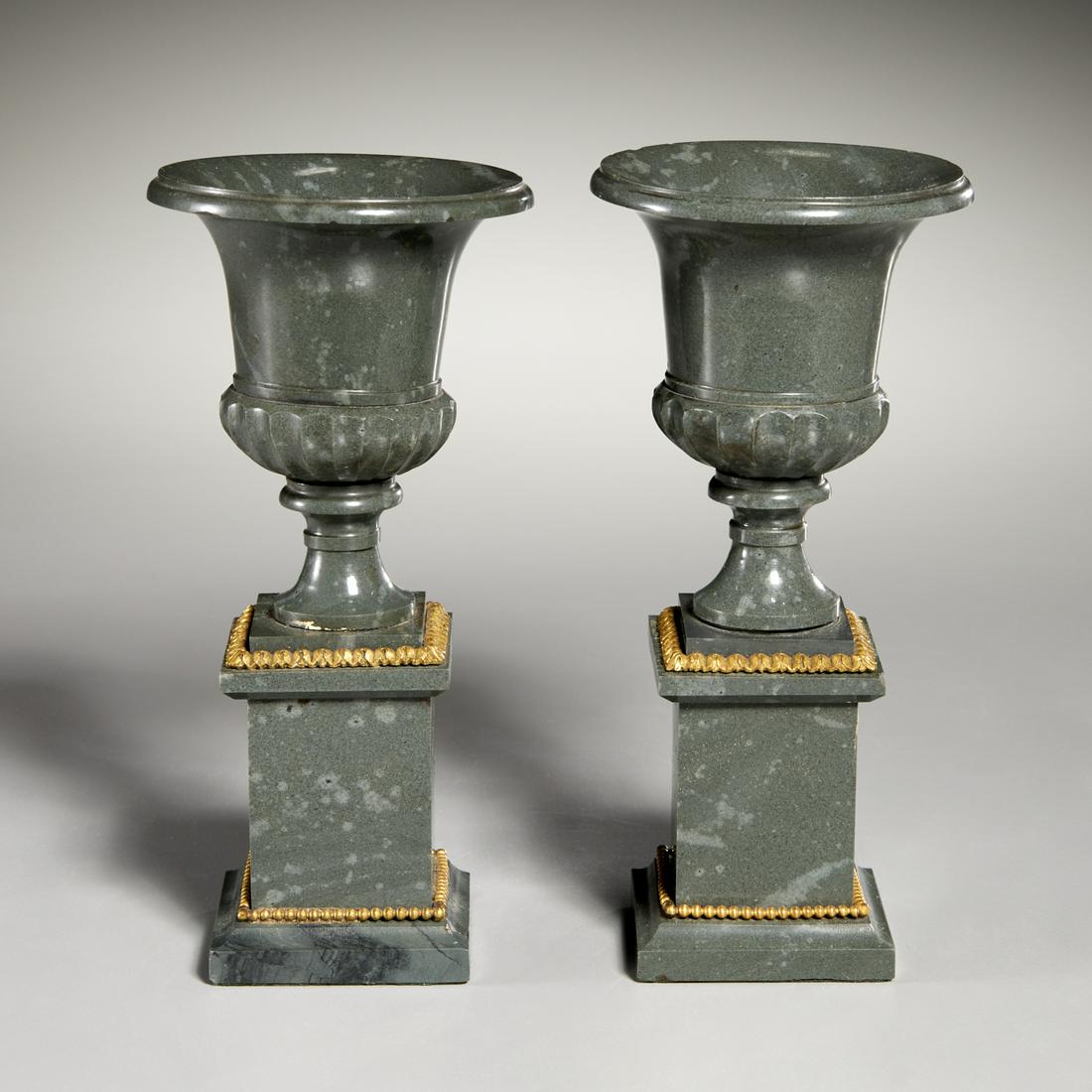 Pair Russian Neoclassical gray jasper garnitures (1 of 5)