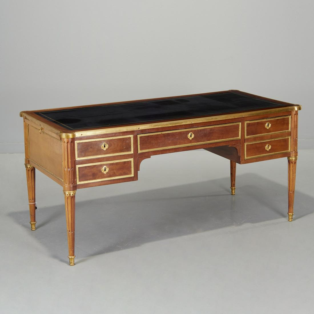Louis XVI bronze mounted mahogany bureau plat (1 of 6)