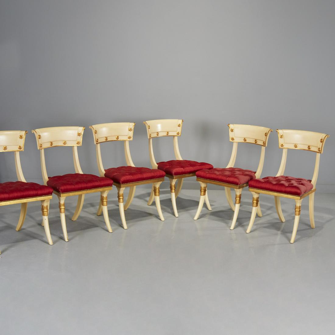 Set (6) Empire style painted dining chairs (1 of 10)