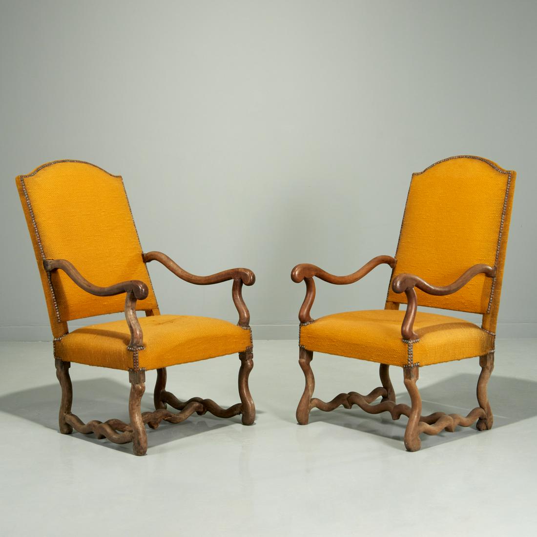 Period pair Louis XIV walnut fauteuils (1 of 10)