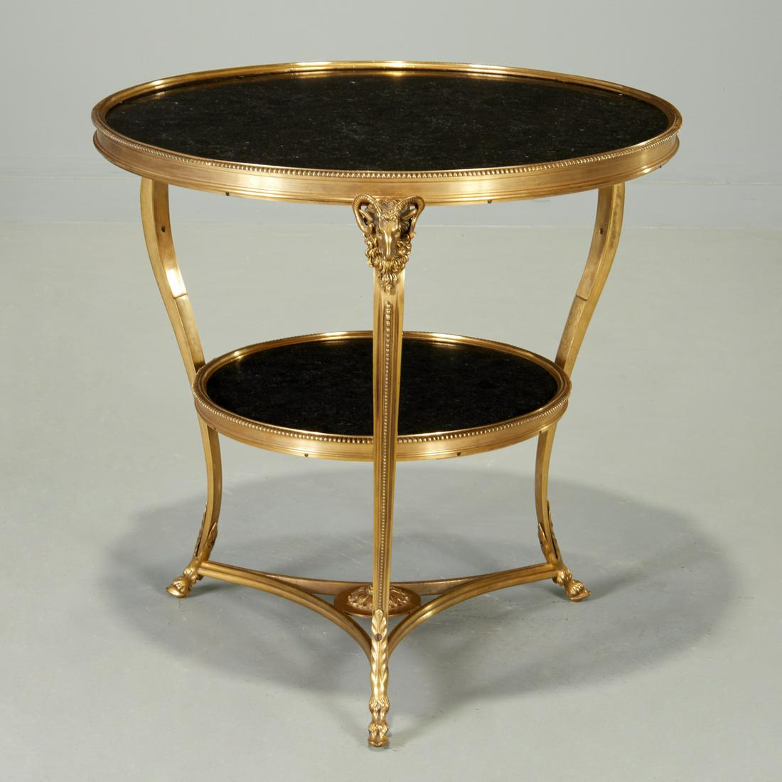 Louis XVI style gilt bronze marble top gueridon (1 of 6)