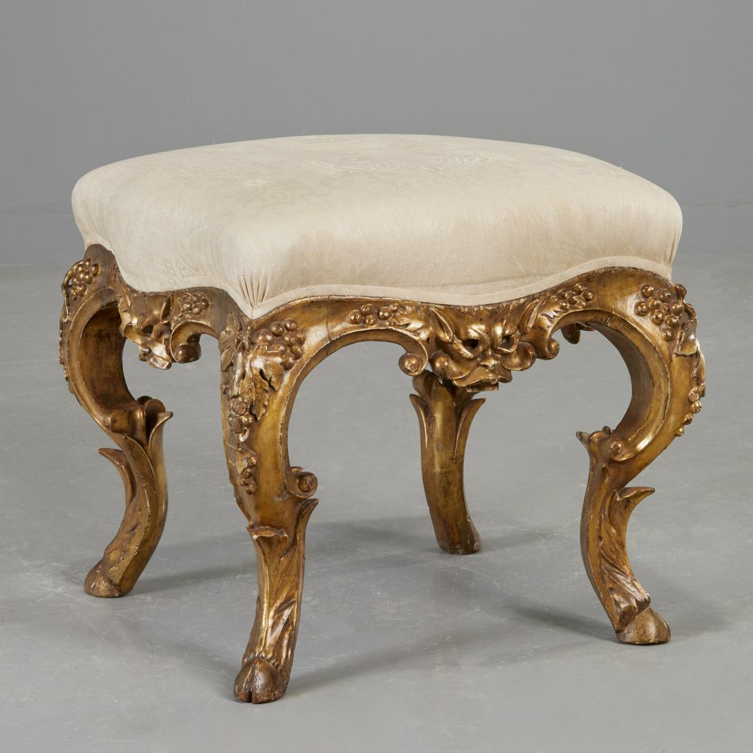 Antique Continental Rococo giltwood tabouret (1 of 7)