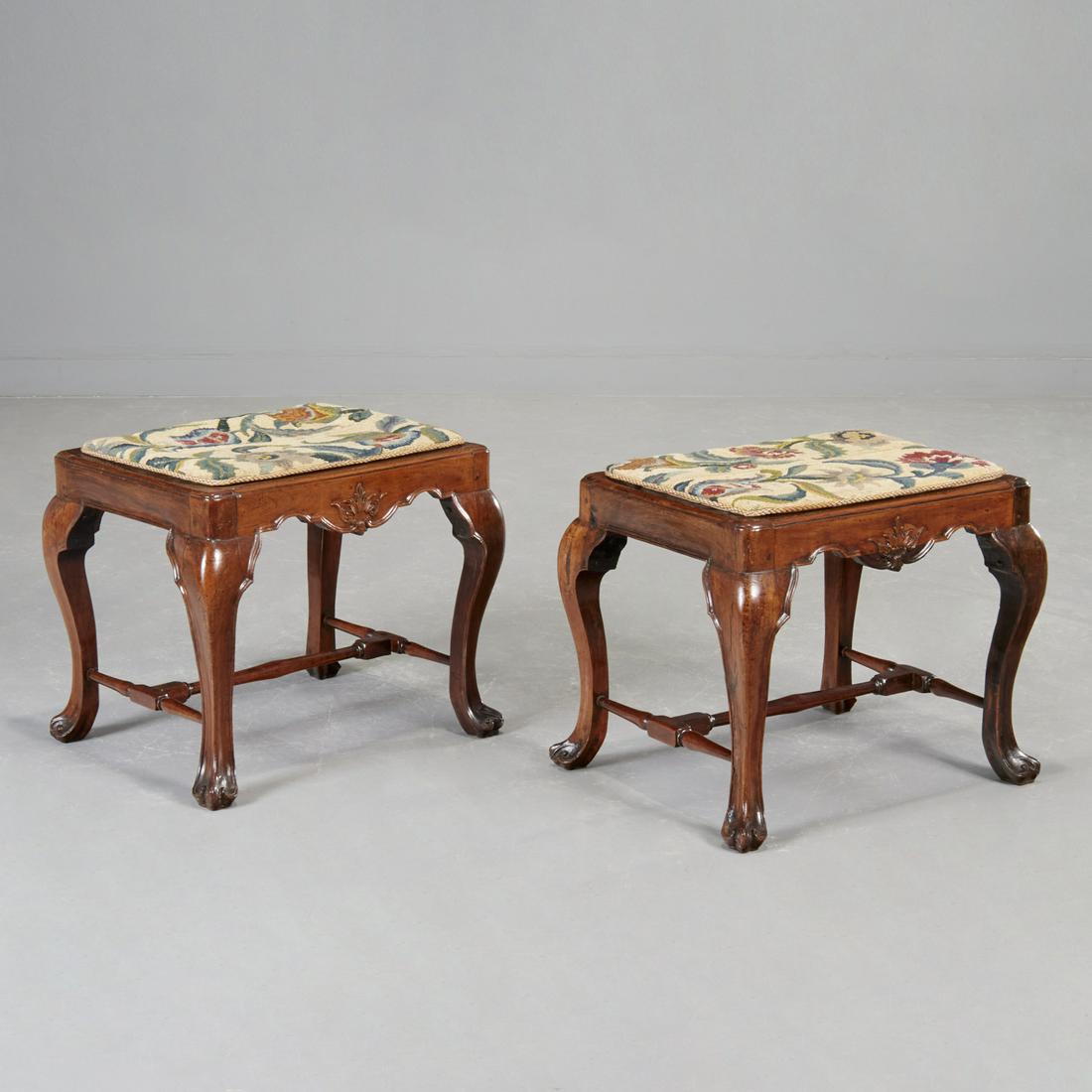 Nice pair Chinese Export carved padouk stools (1 of 8)