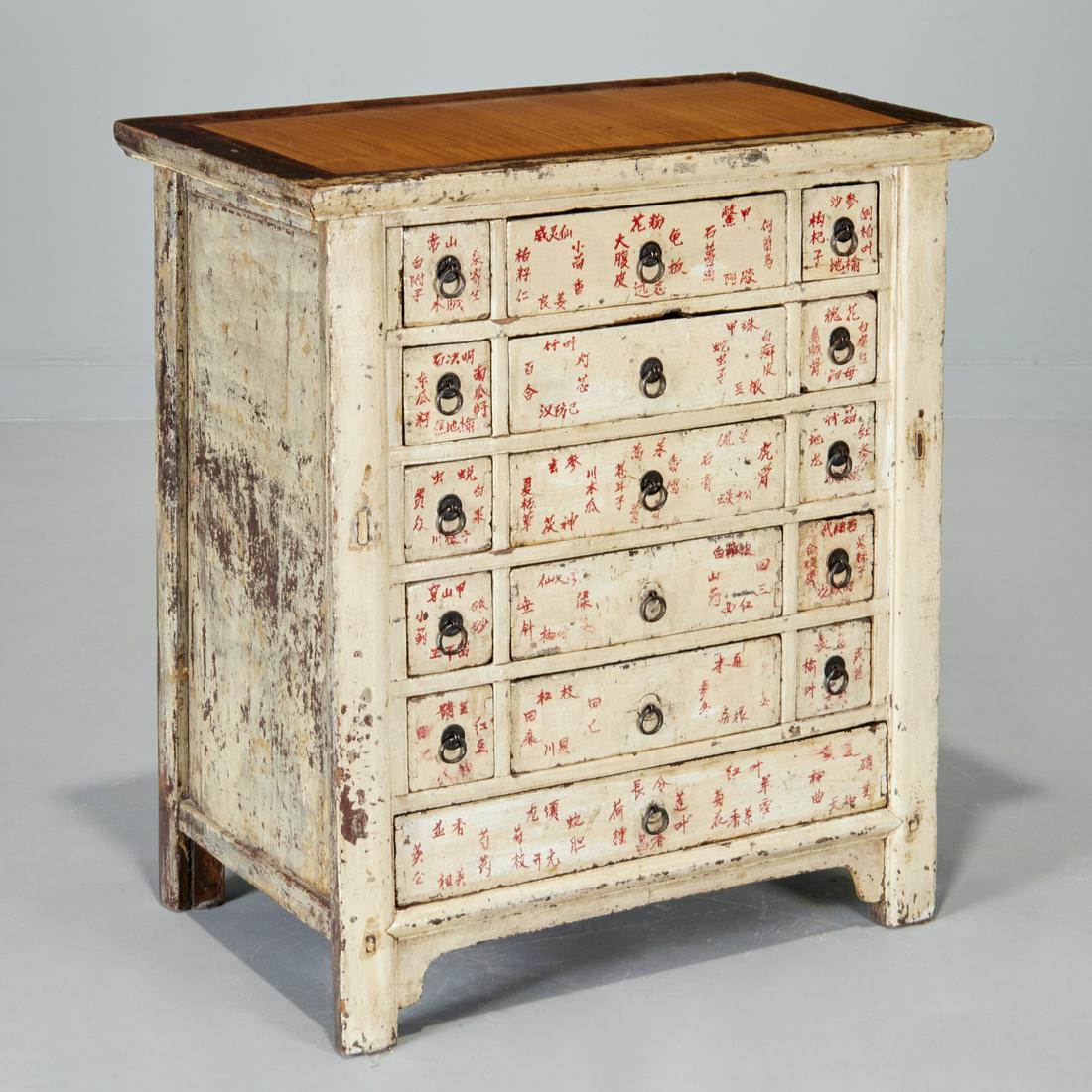 Antique Chinese painted apothecary chest (1 of 7)