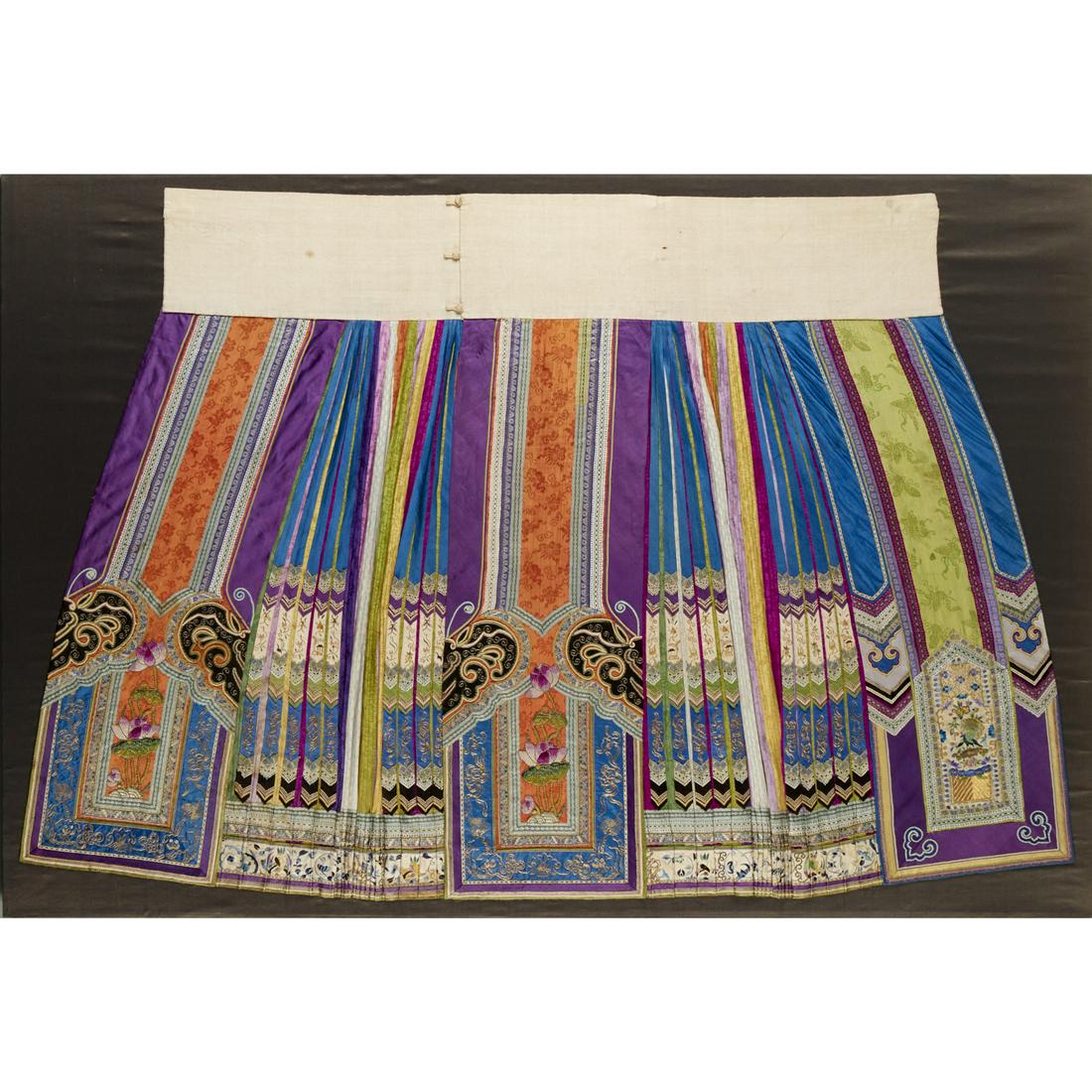 Antique Chinese embroidered silk skirt (1 of 7)