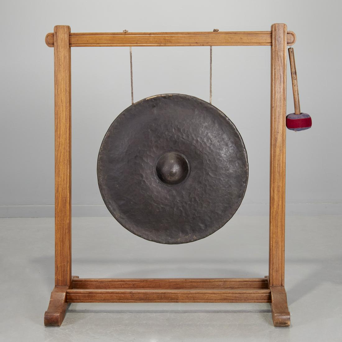 Monumental Asian temple gong on stand (1 of 8)