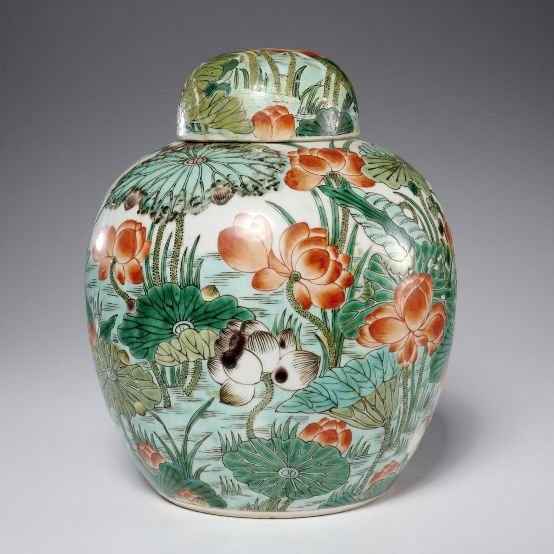 Chinese famille verte porcelain ginger jar (1 of 6)