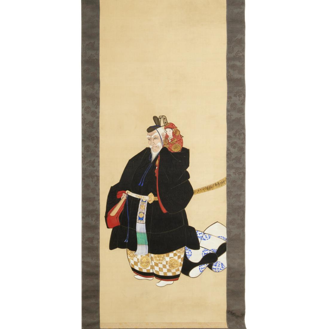Japanese Samurai figure scroll painting, c. 1910 (1 of 7)