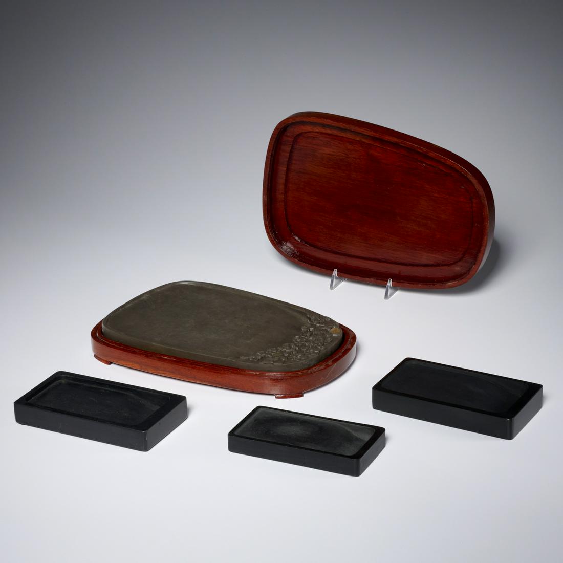 Group (4) Chinese ink stones (1 of 8)