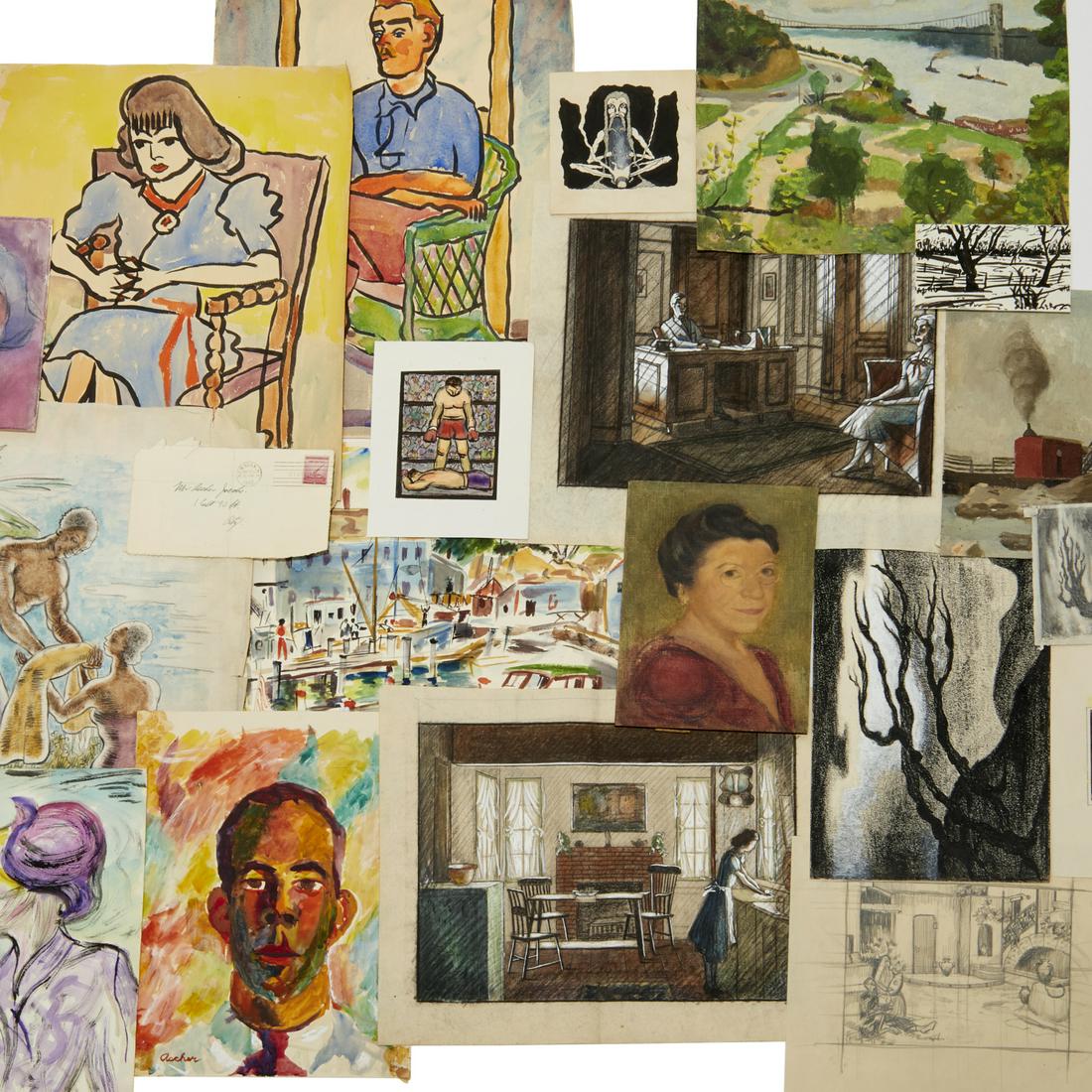 Ascher Jacobs, archive of paintings & drawings (1 of 12)