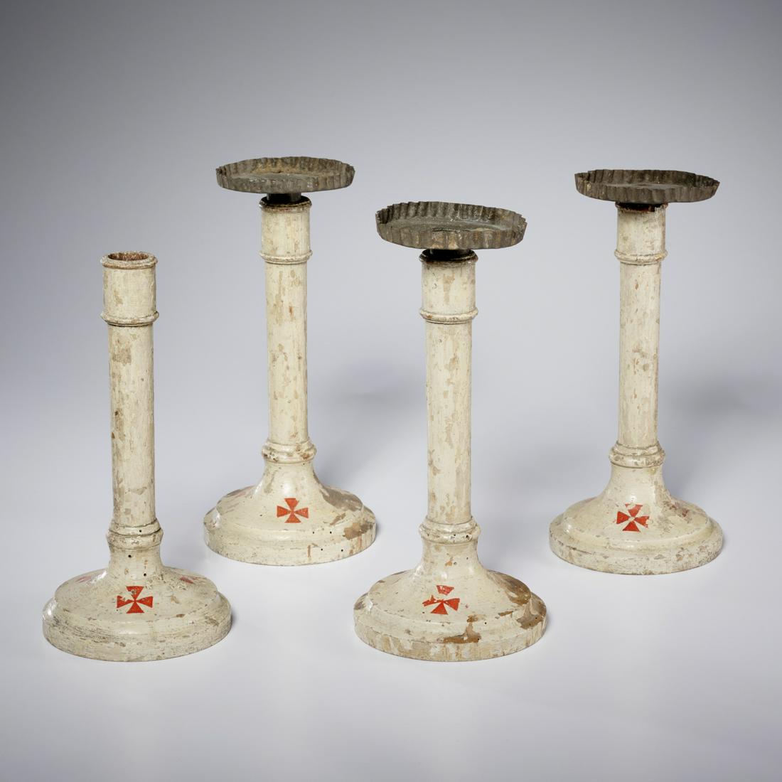 (4) Continental "Templar Cross' candlesticks (1 of 7)