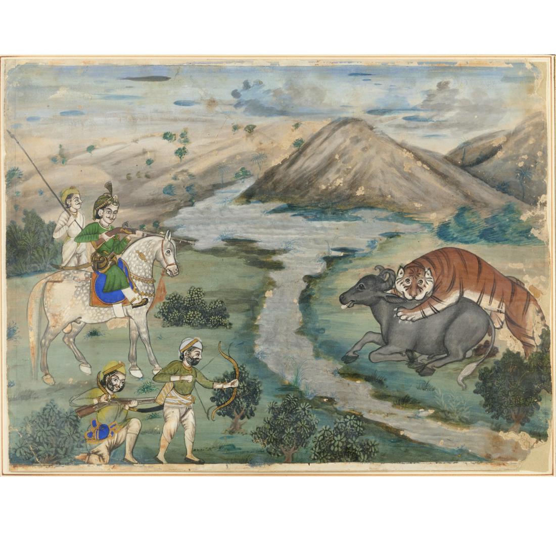Mughal School, gouache painting (1 of 8)