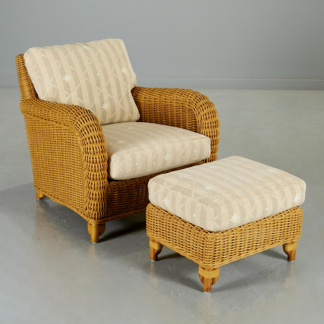 Donghia wicker club chair and ottoman (1 of 7)