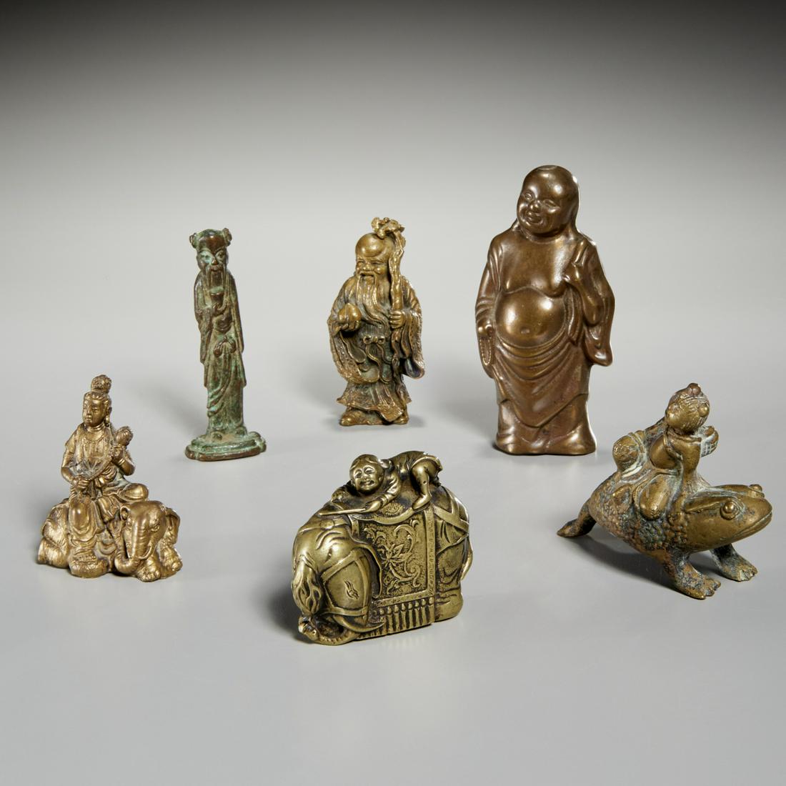 Group (6) antique Chinese bronze figures (1 of 5)