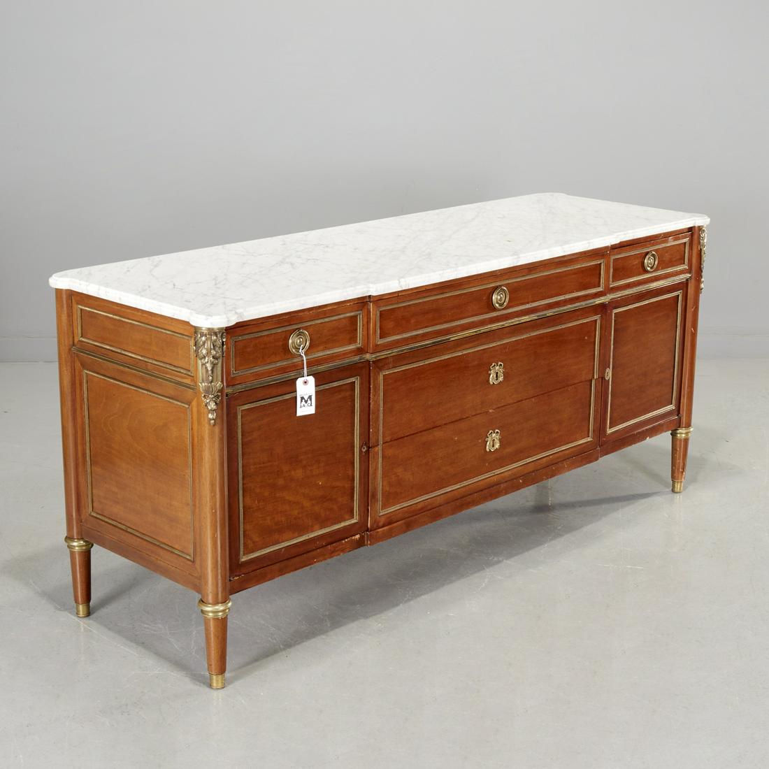 Louis XVI style brass mounted mahogany sideboard (1 of 7)