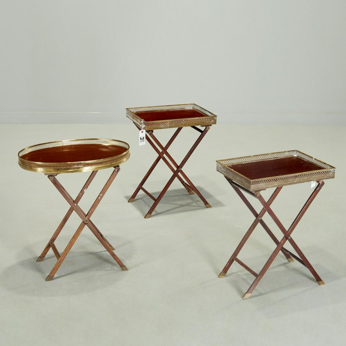 (3) Regency style folding occasional tables (1 of 8)