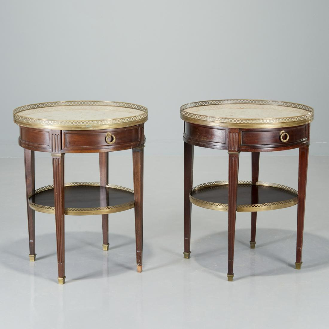 Pair Louis XVI mahogany bouillotte tables (1 of 8)