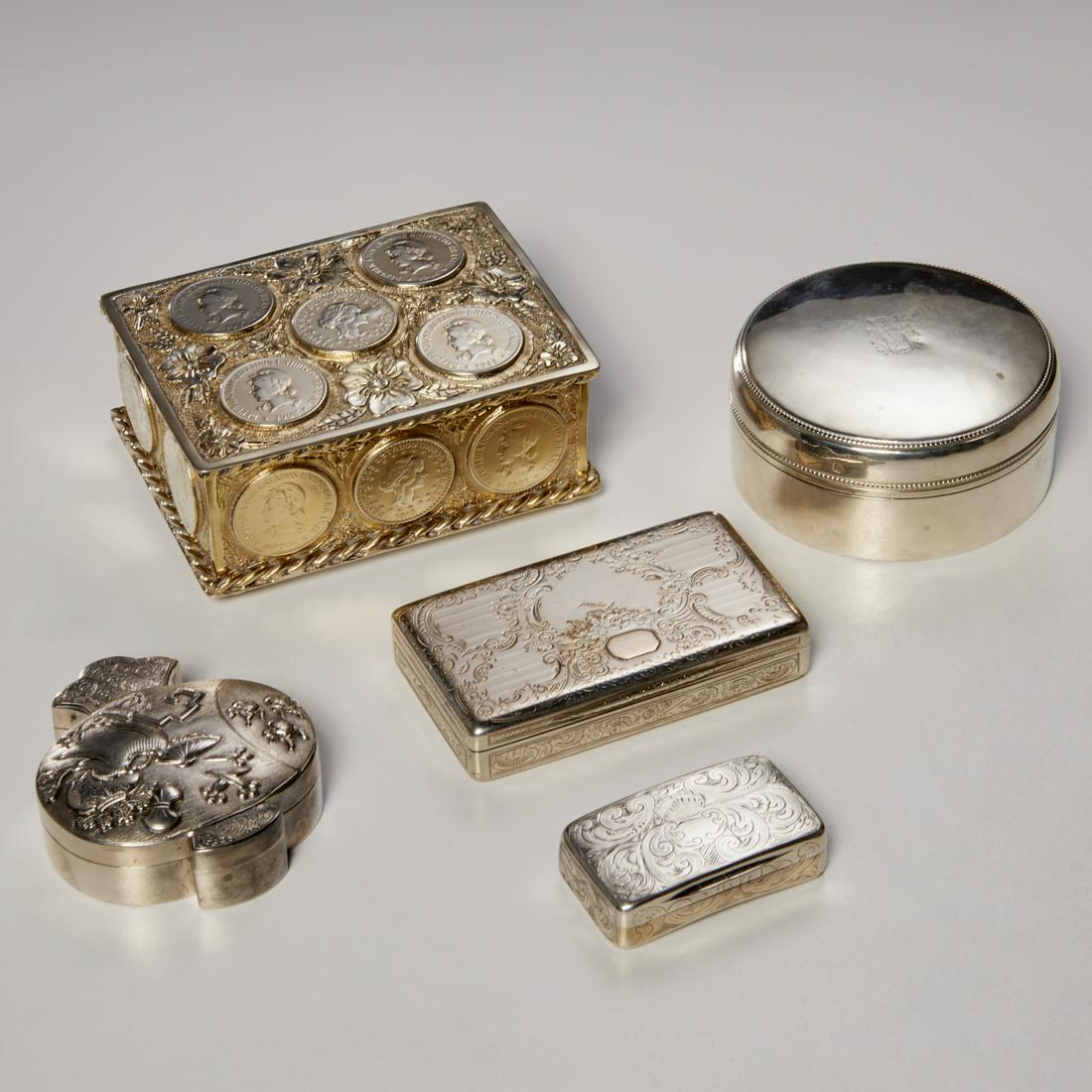 Group (5) silver and silver plated boxes (1 of 8)