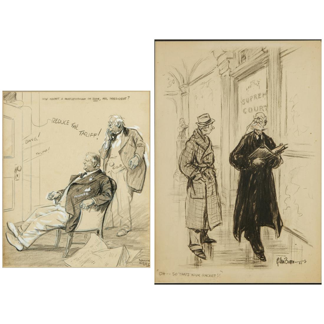 (2) Early 20th c. original editorial cartoons (1 of 9)