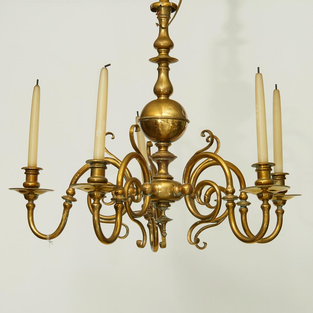 Dutch Baroque style heavy brass chandelier (1 of 5)