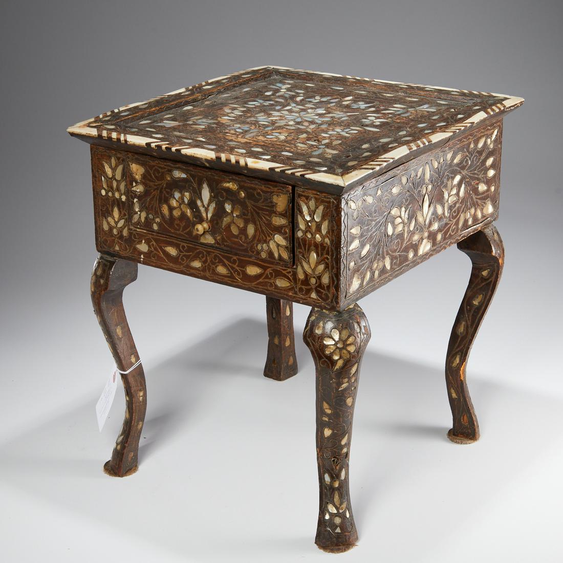 Antique Syrian mother of pearl inlaid stand (1 of 7)