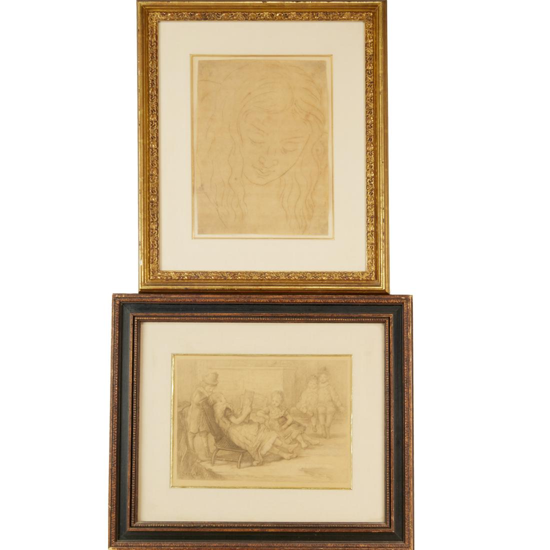 French School, (2) drawings (1 of 7)