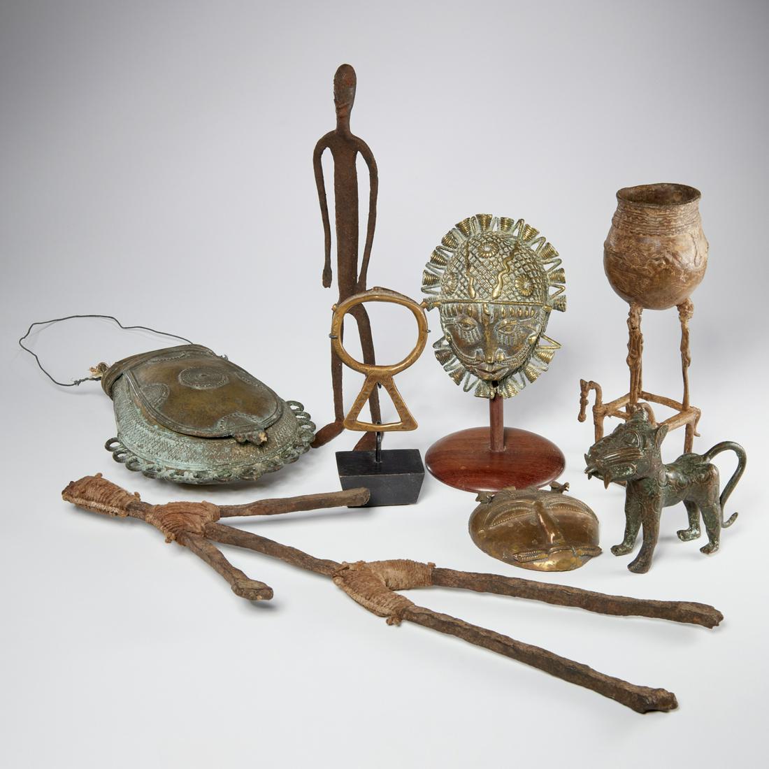 Group (8) old tribal metal figures and objects (1 of 8)