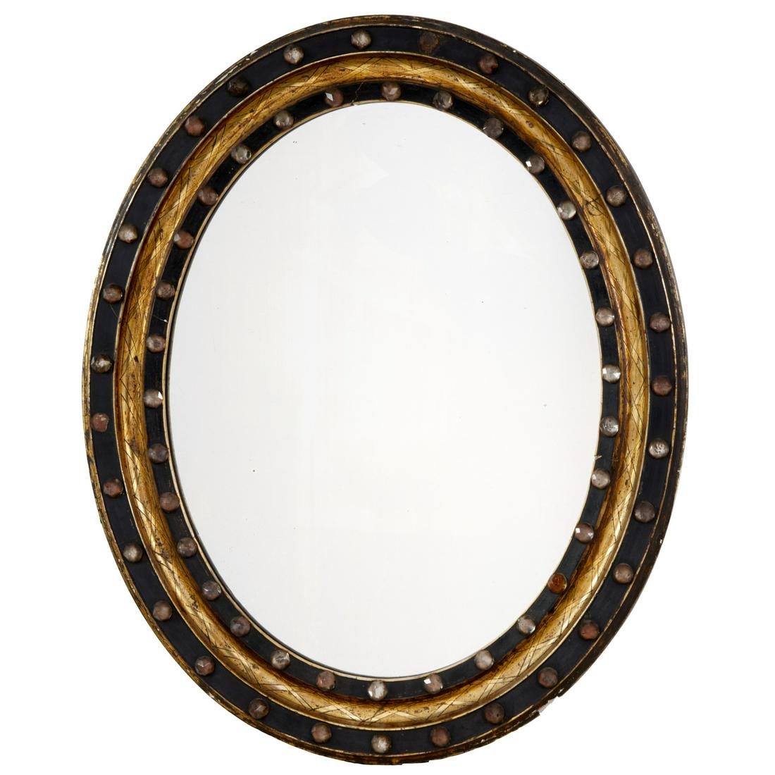 Irish Regency ebonized and jeweled mirror (1 of 6)