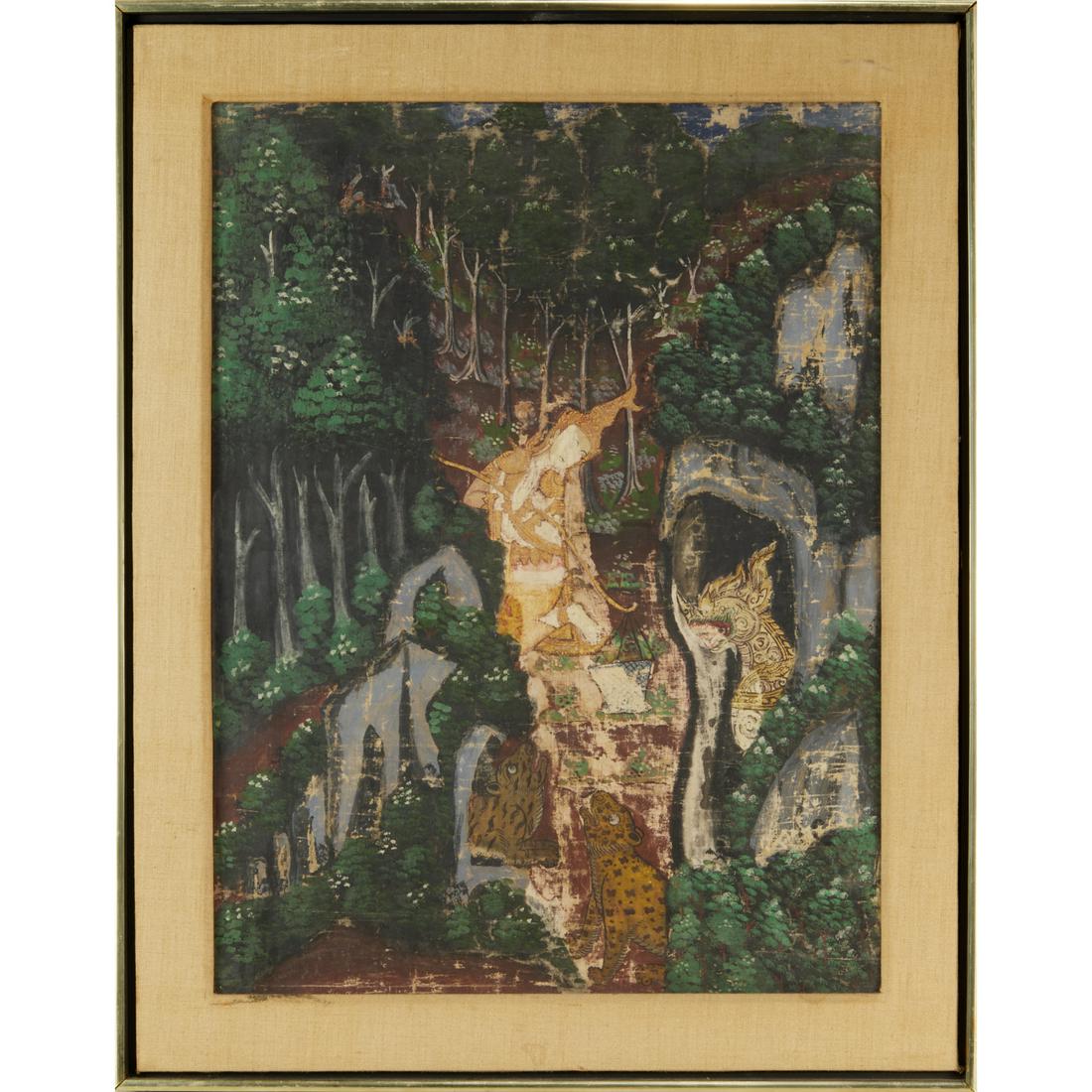 Thai School, antique painting (1 of 5)