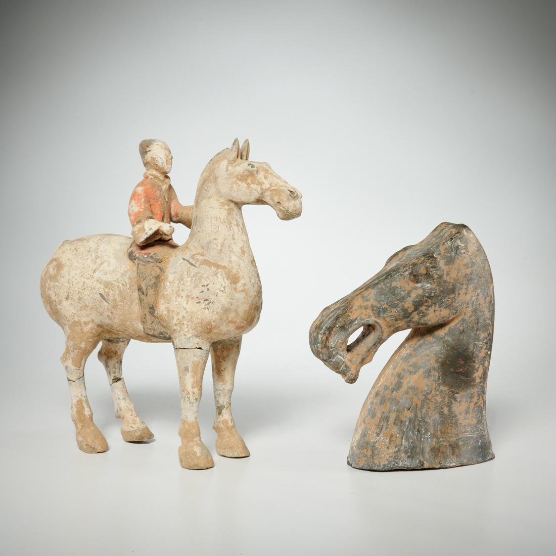 Chinese Han style equine pottery group (1 of 6)
