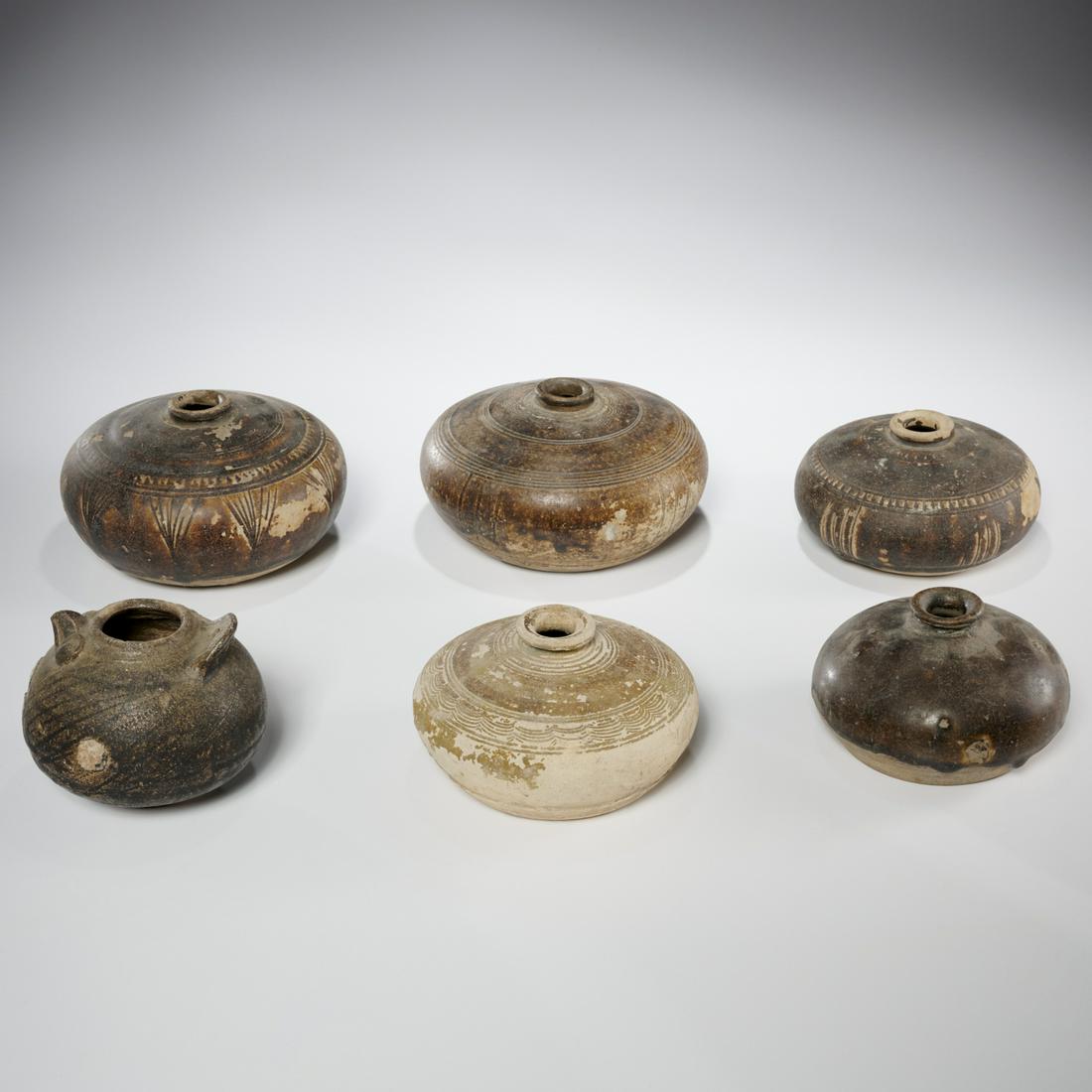 (6) antique Khmer stoneware vessels (1 of 6)