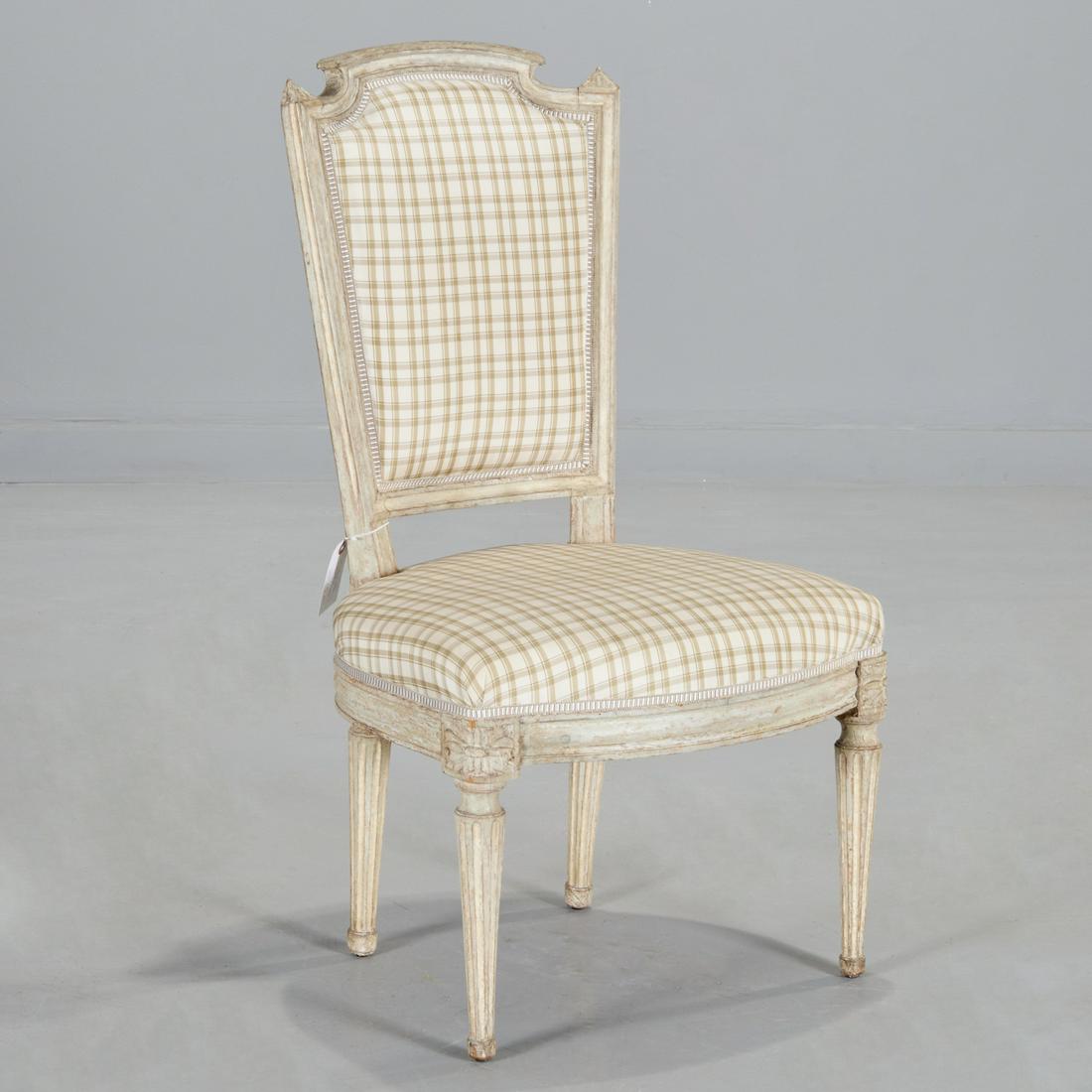 Antique Louis XVI carved and painted fauteuil (1 of 5)