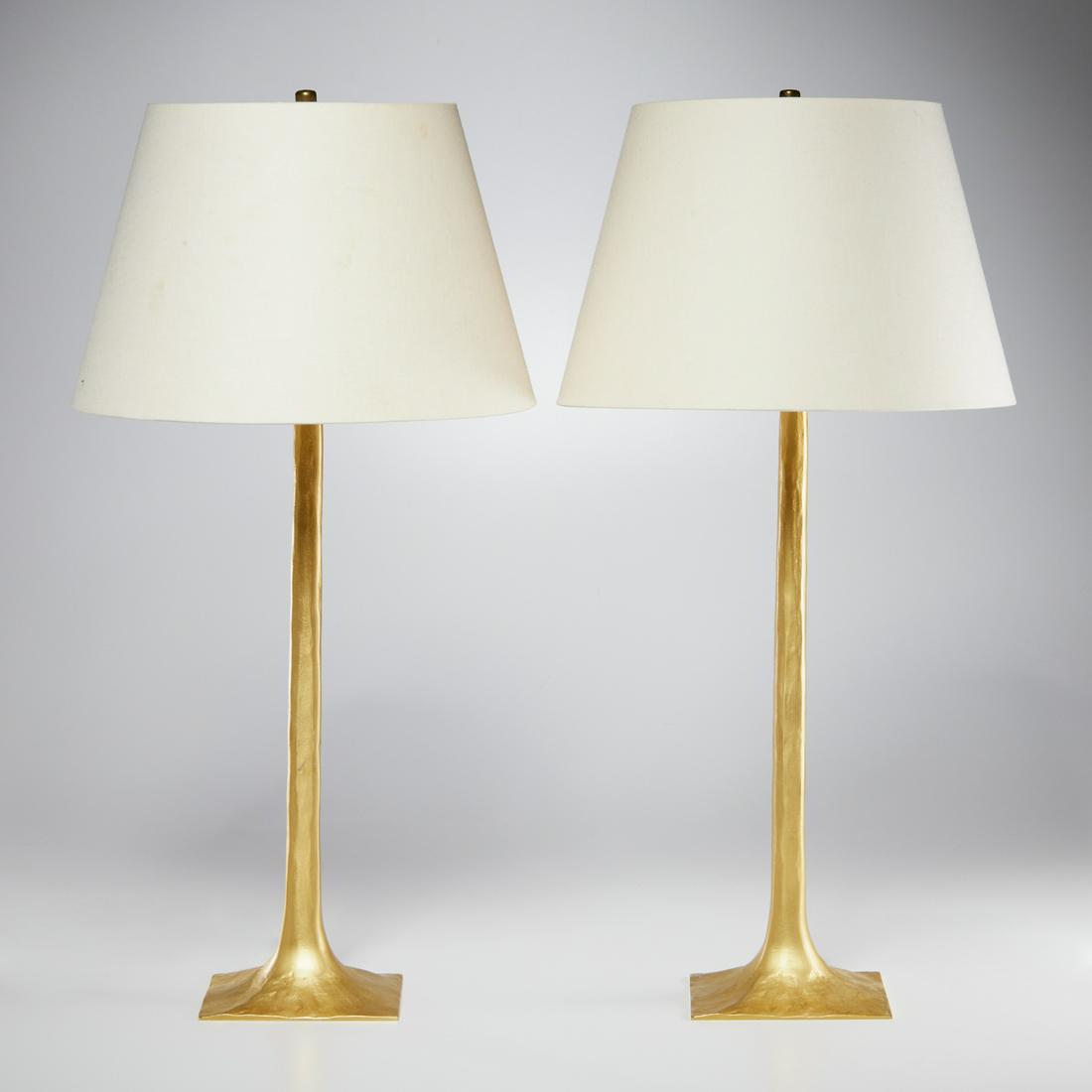 Pair Fondica style gilt metal table lamps (1 of 6)