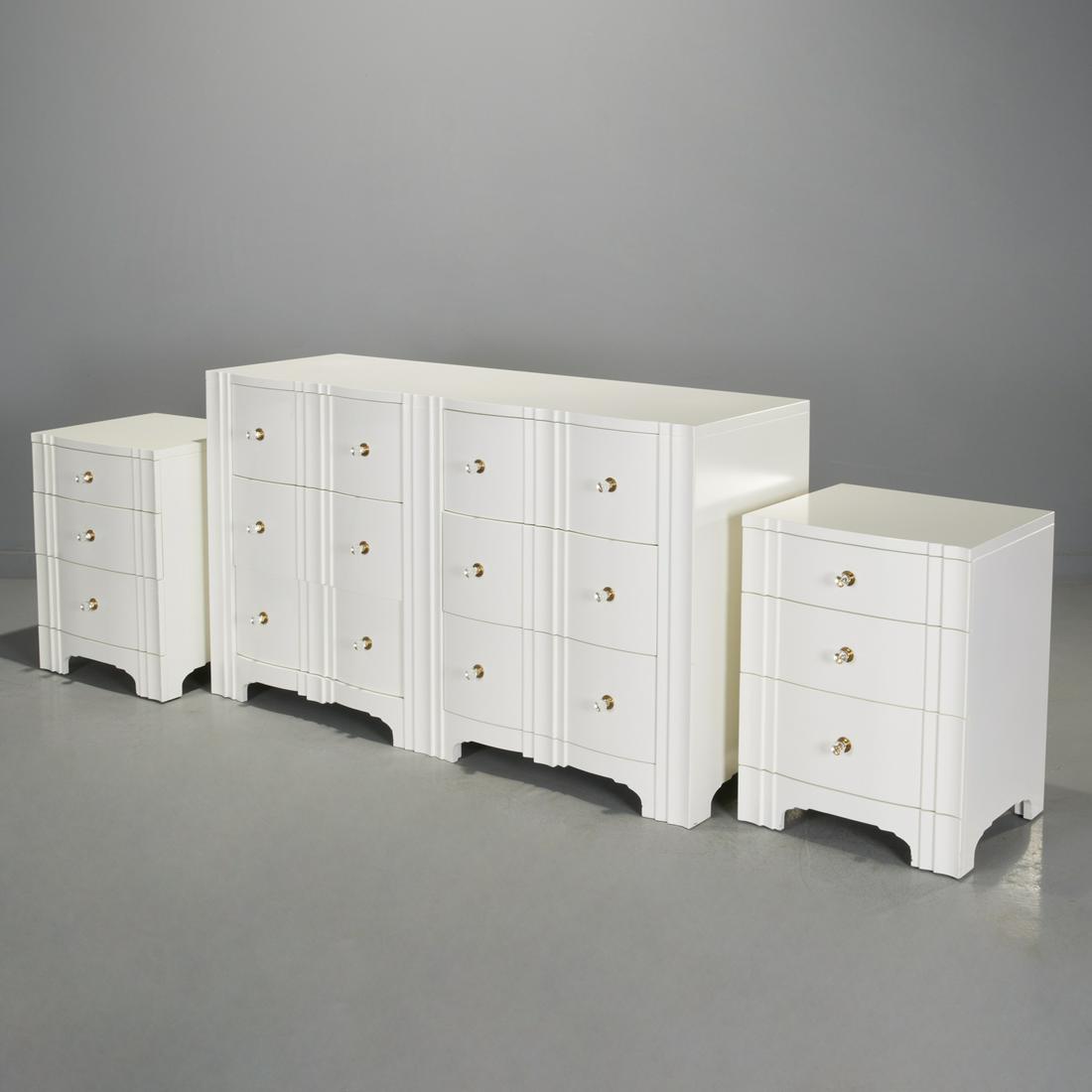 Contemporary Designer white lacquer bedroom set (1 of 6)