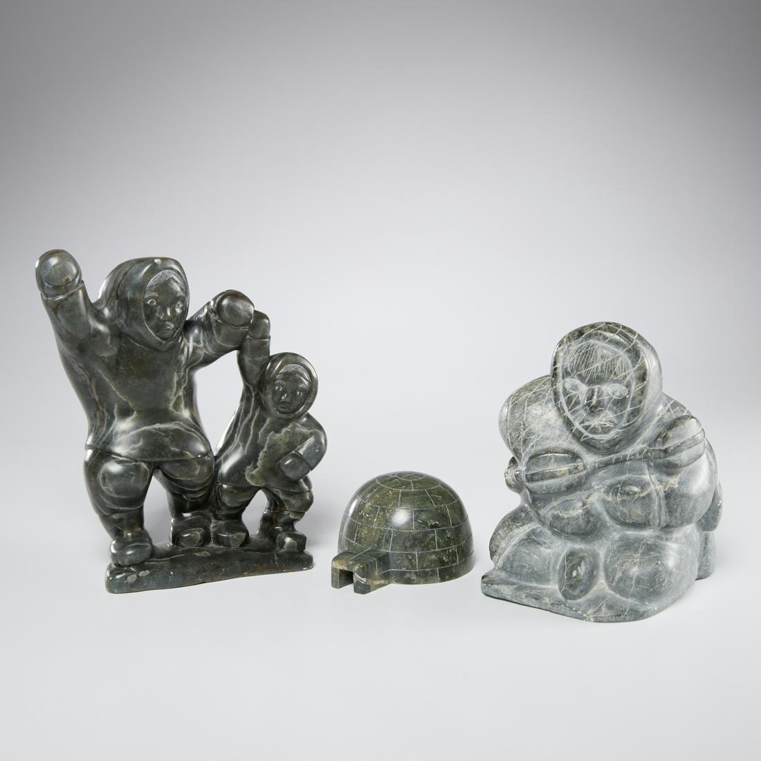 (3) Inuit stone sculptures, incl. Davidealuk (1 of 10)