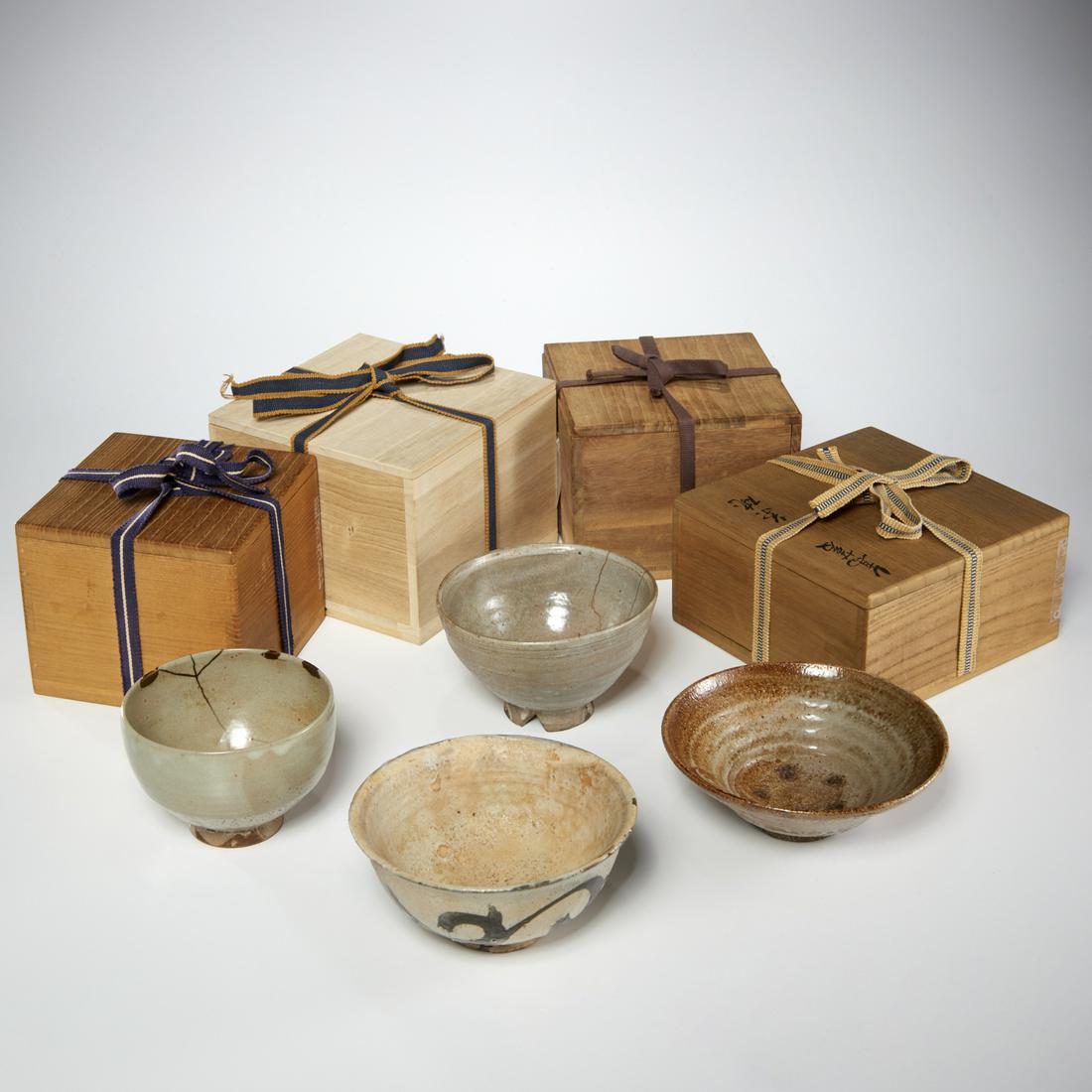 (4) Korean chawan tea bowls, Joseon Dynasty (1 of 7)