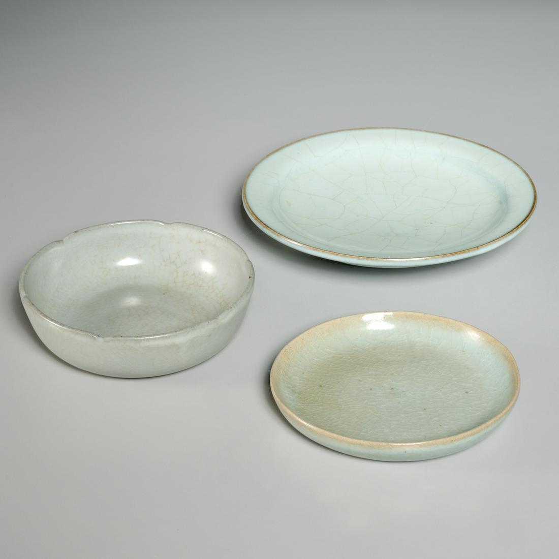 (3) Song style celadon glazed dishes (1 of 9)