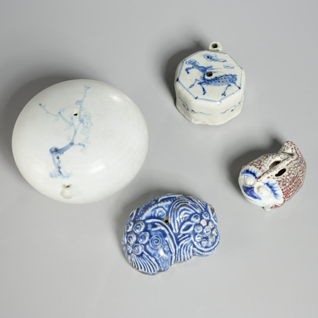 (4) Chinese blue and white water droppers (1 of 7)
