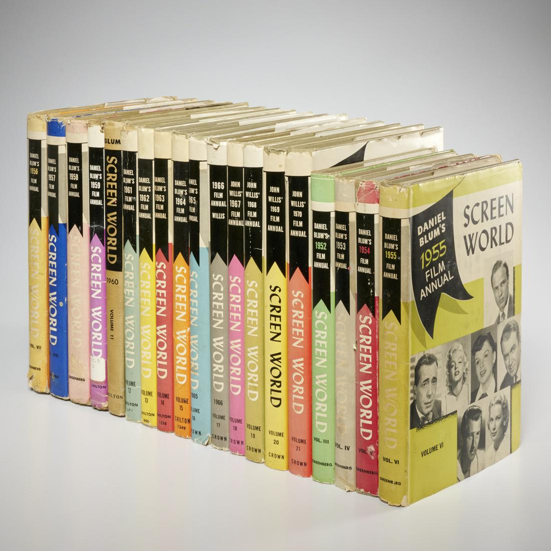 Screen World Film Annual, 1952-1970, 19 vols.: Screen World Film Annual, 1952-1970, 19 vols., Daniel Blum (1952-1965) and John Willis (1966-1970), Greenberg, Chilton, and Crown Publishers, hardcovers, various page counts, b&w photos, movie stills 