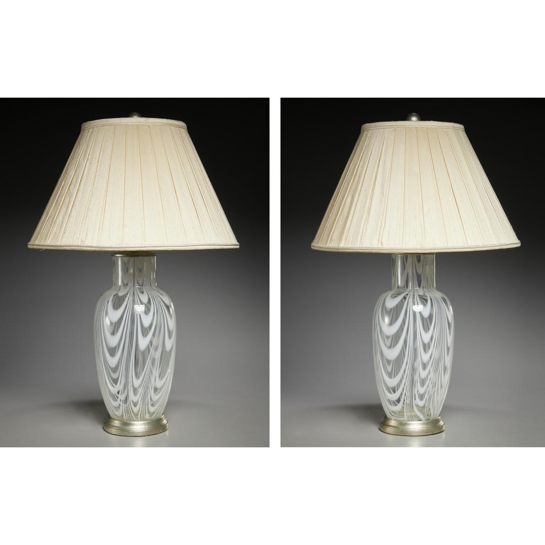 Pair Murano Filigrana glass table lamps (1 of 6)