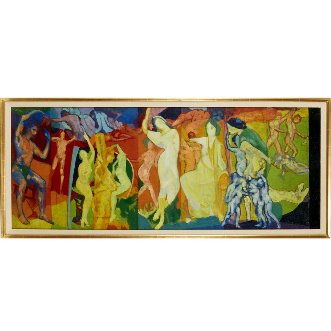 Arthur P. Davies, large oil on canvas, c. 1925 (1 of 12)